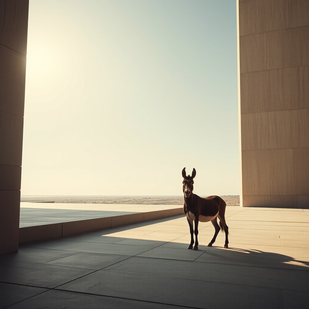 Donkey Reading A Telex