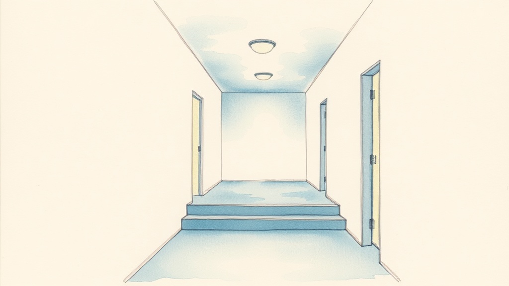 Motel-corridor At Blue-hour