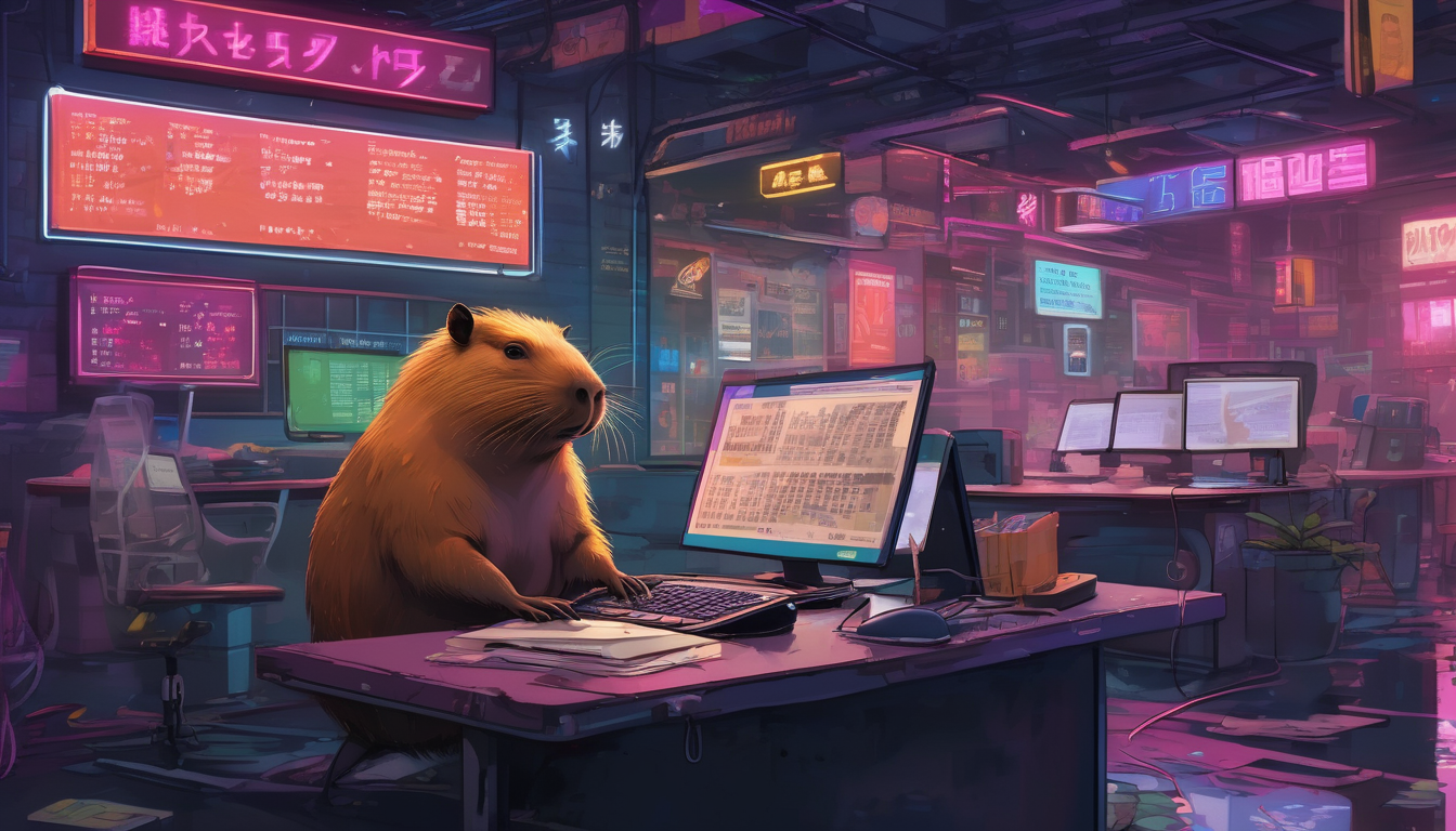Capybara Working As An Accountant