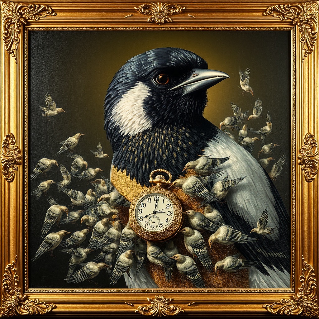 Magpie in Gilt Affliction