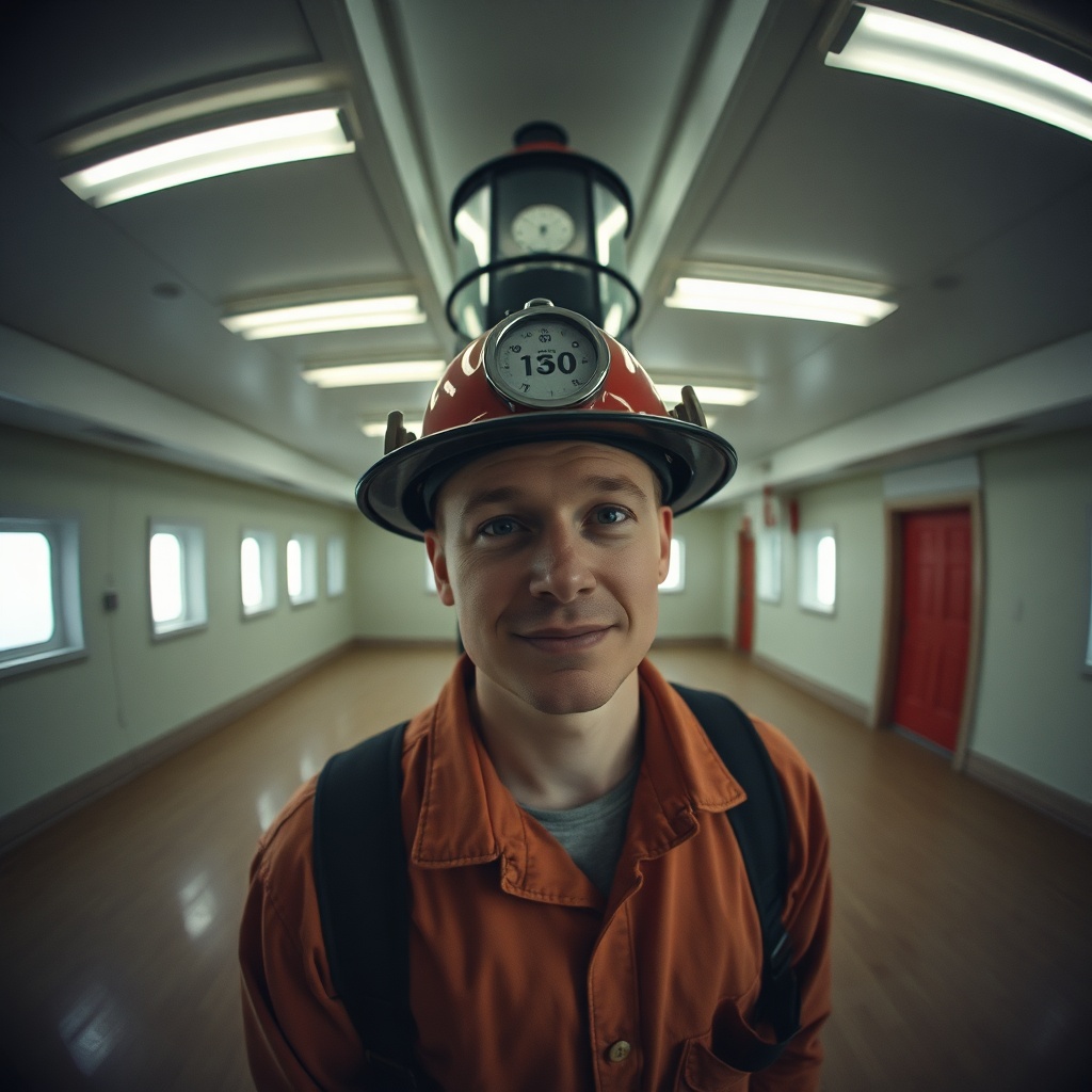 Lighthouse-keeper On Their First Day, Posing For A Portrait