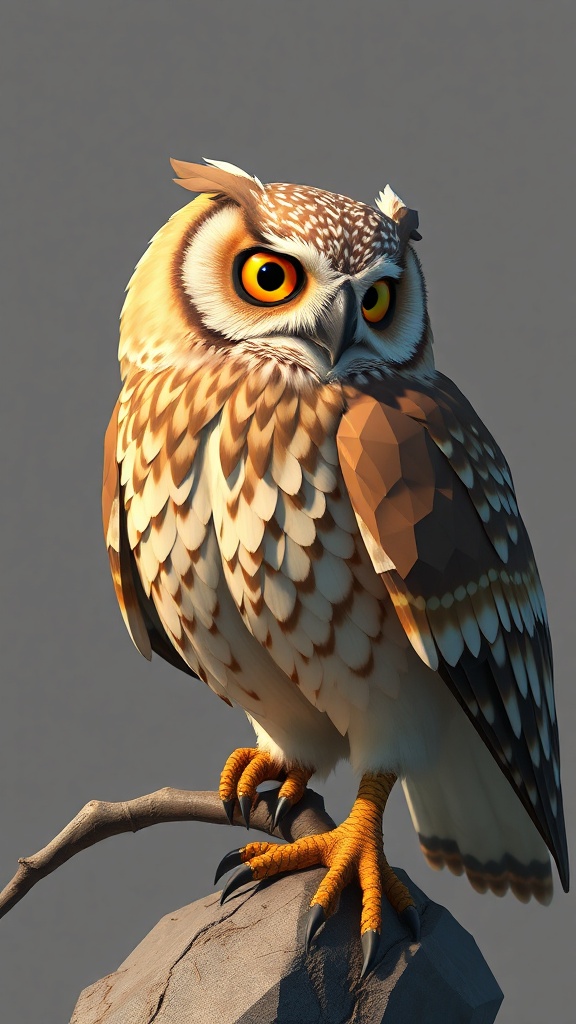 Owl Working As A Falconer