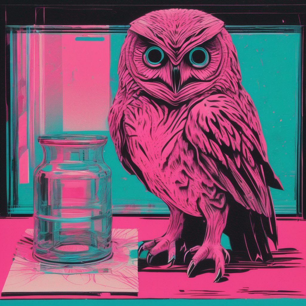 Owl Working As A Glassblower