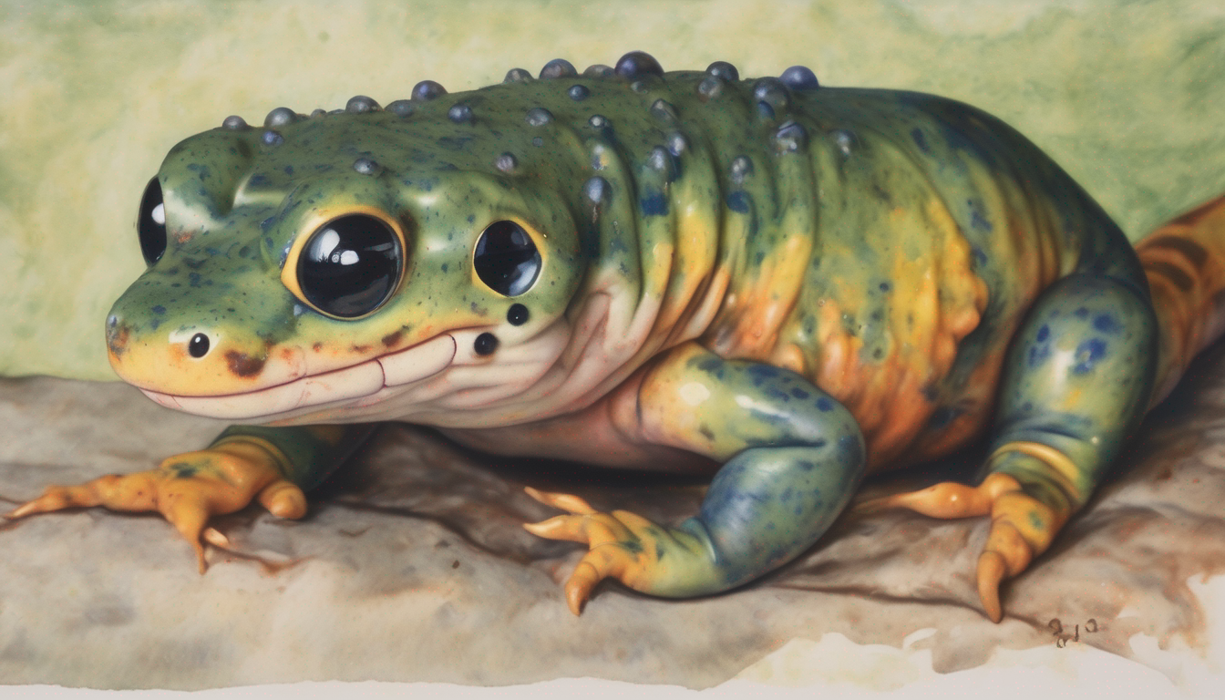 Official Post-9/11-Y2K Portrait Of A Salamander, Oil-finished Even When It