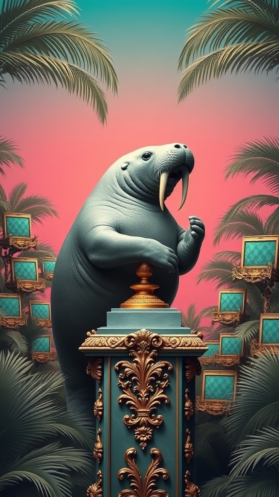 Manatee Receiving Distinction (Archive #4847-β)