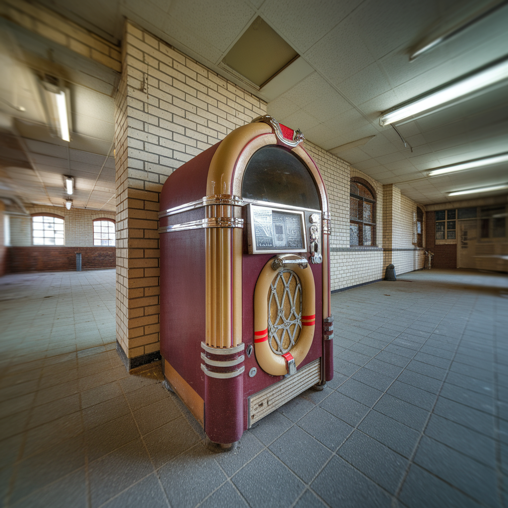 Jukebox From The 1970s, Abandoned In A Community-center-basement
