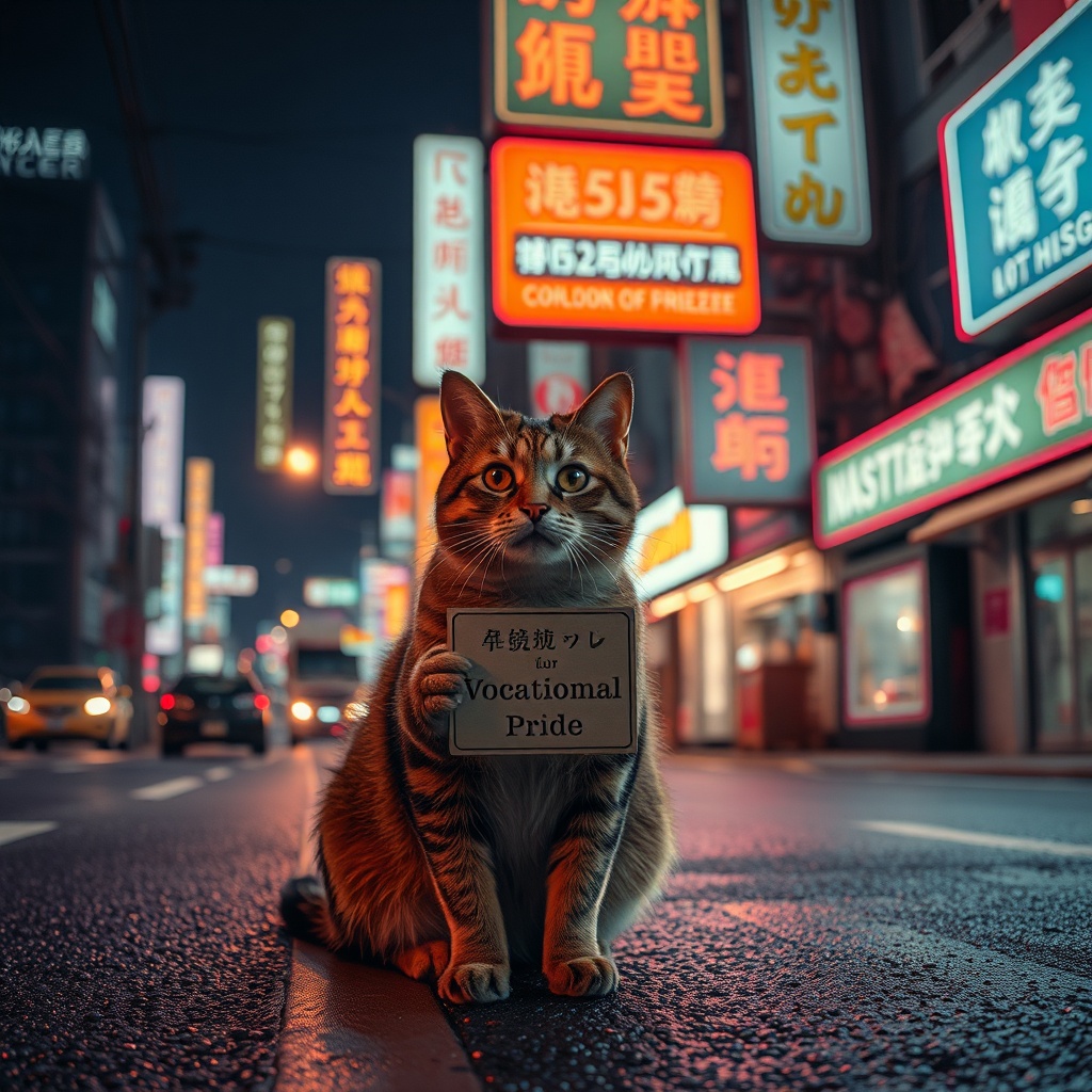 Cat Accepting A Small Award For Vocational-pride