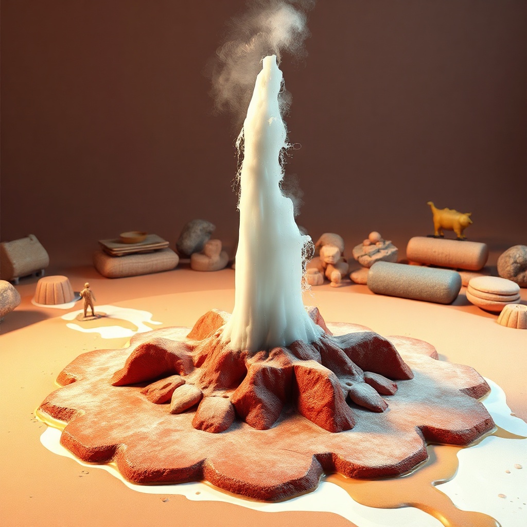 Study Of Geyser, Mounted And Labeled By An Accountant