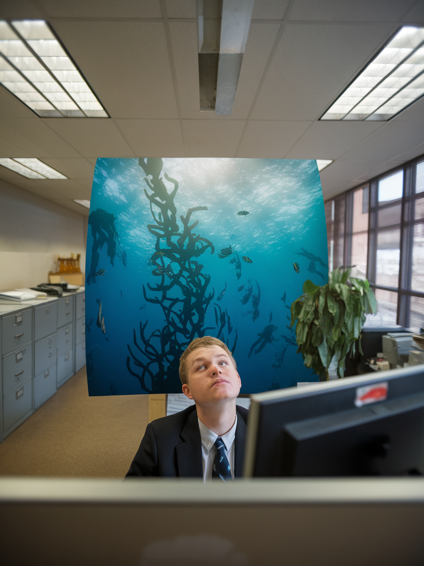 Claims-adjuster Caught Daydreaming About A Kelp-forest