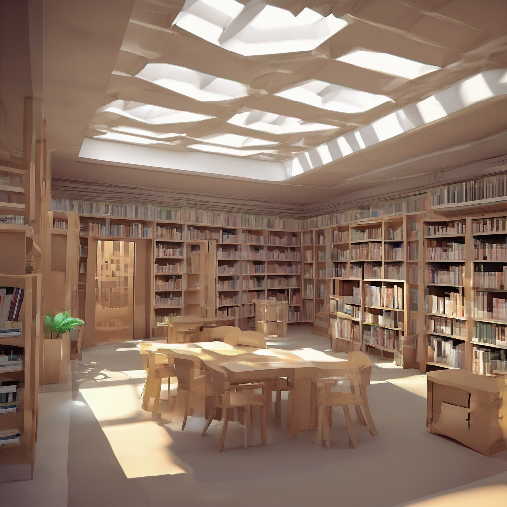 Permission Room Of A Public-library-mezzanine