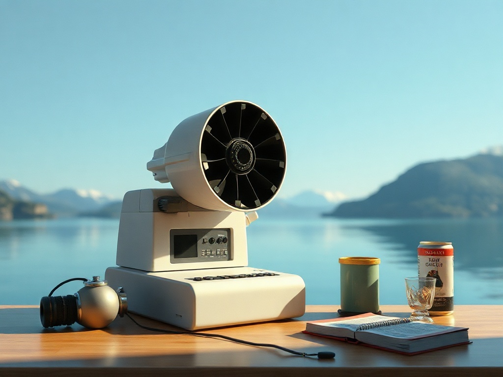 Still Life Of Microfilm-reader And Fjord, Arranged Like A Memory