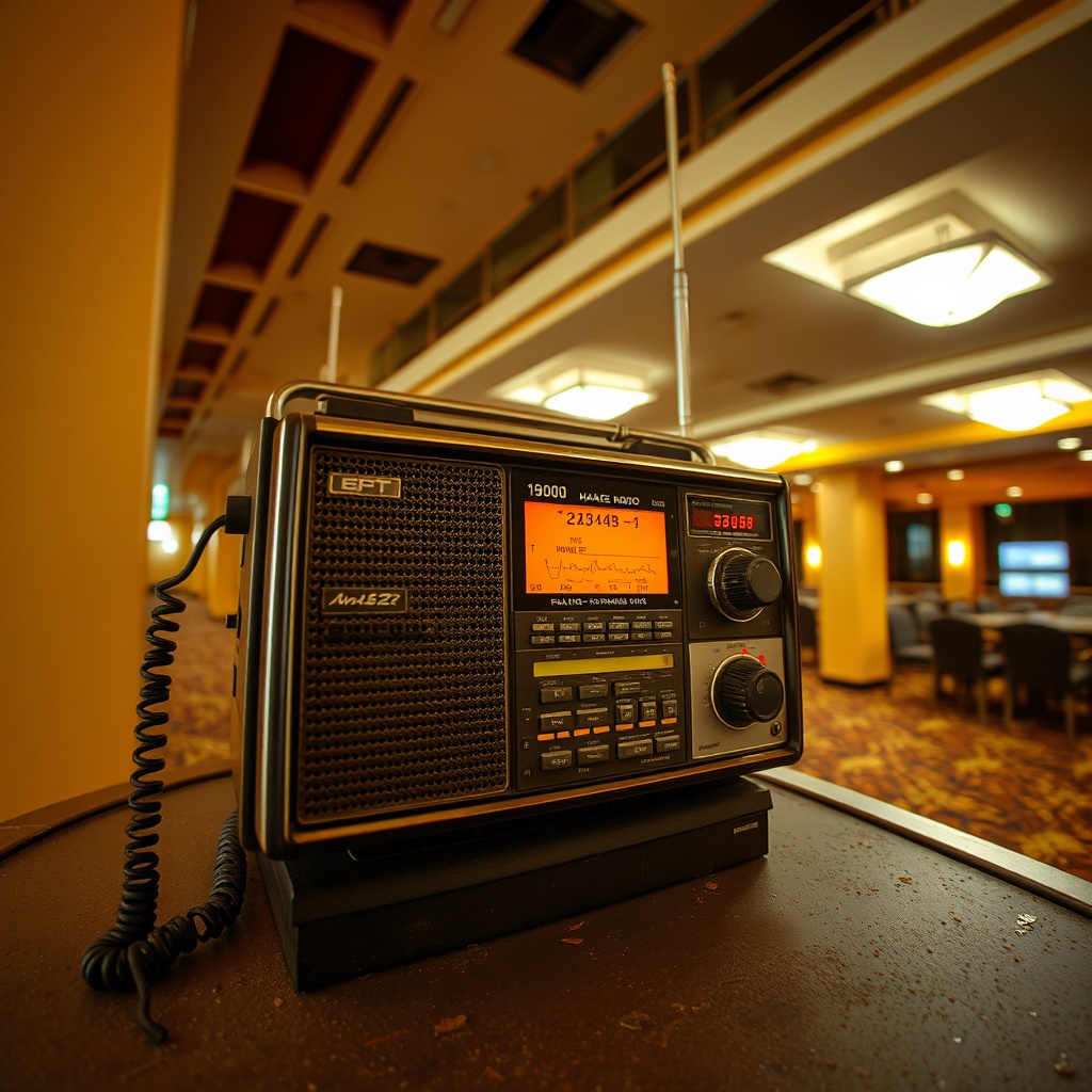 Ham-radio From The 1980s-mall-era, Abandoned In A Conference-hotel-bar