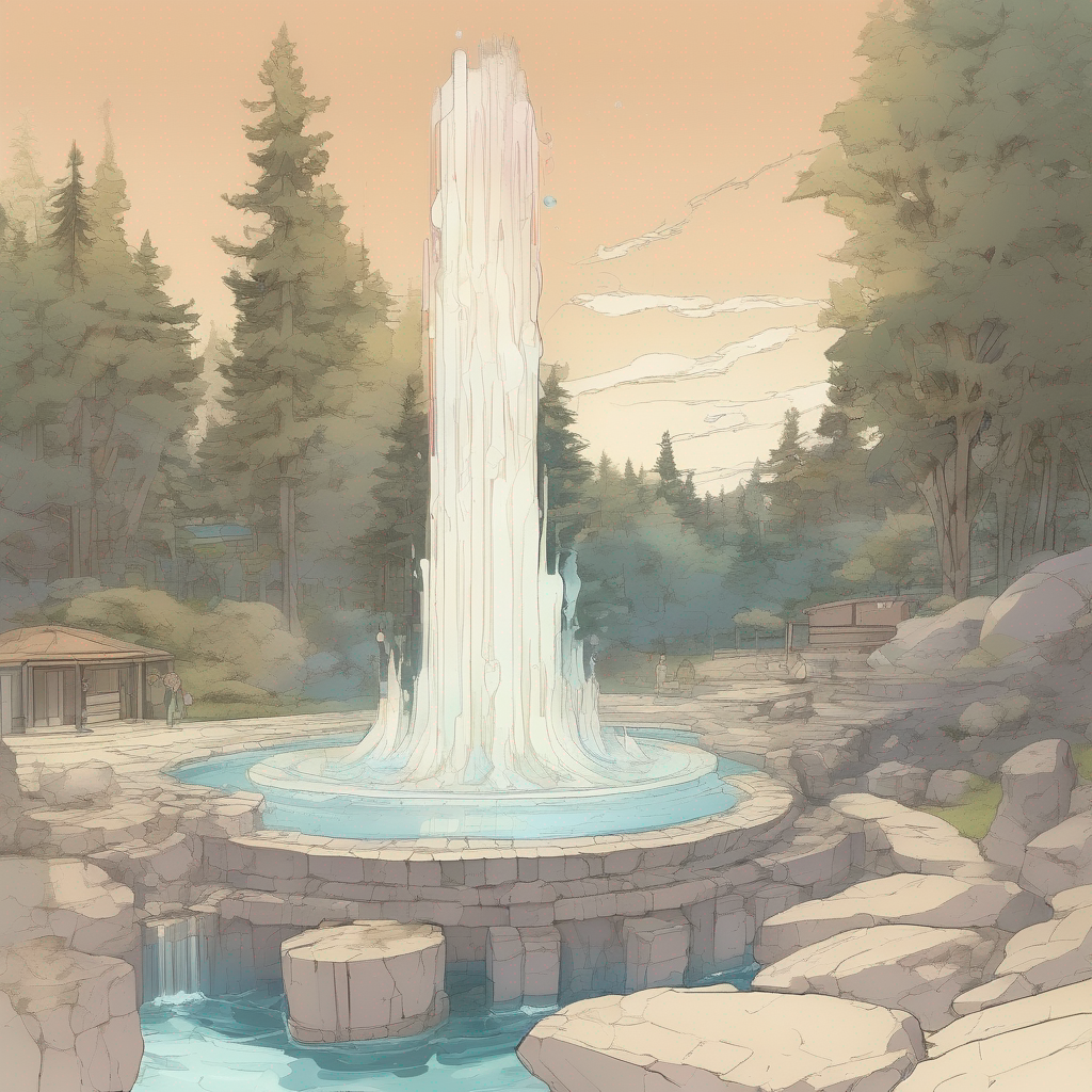 Study Of Geyser, Mounted And Labeled By A Librarian