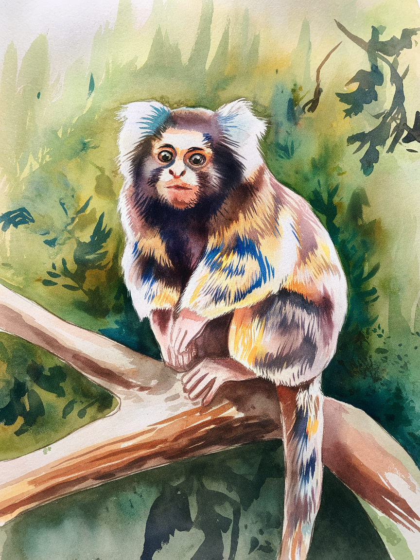 Official 1990s Portrait Of A Marmoset, Oil-finished Even When It Isn't Oil