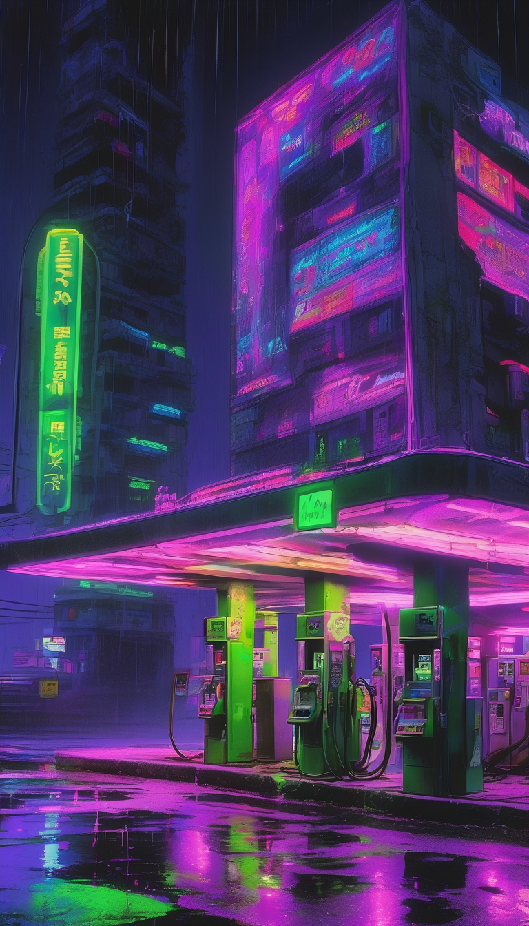 Neon Congregation at the Pump