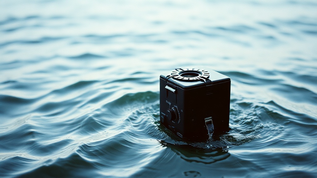 rotary rolodex photographed as flowing water, landscape orientation, 35mm lens, natural window light, shallow depth of field, Kodak Portra color grading, single subject centered in empty frame, liminal space, stark minimalist composition, the machine's memory rendered as a river