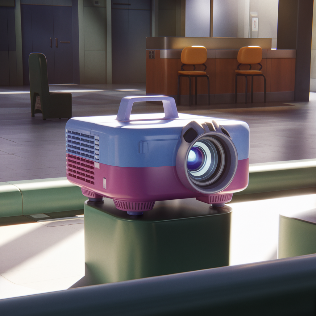 Overhead-projector Found In A Lobby-of-a-regional-bank Where It Does Not Belong