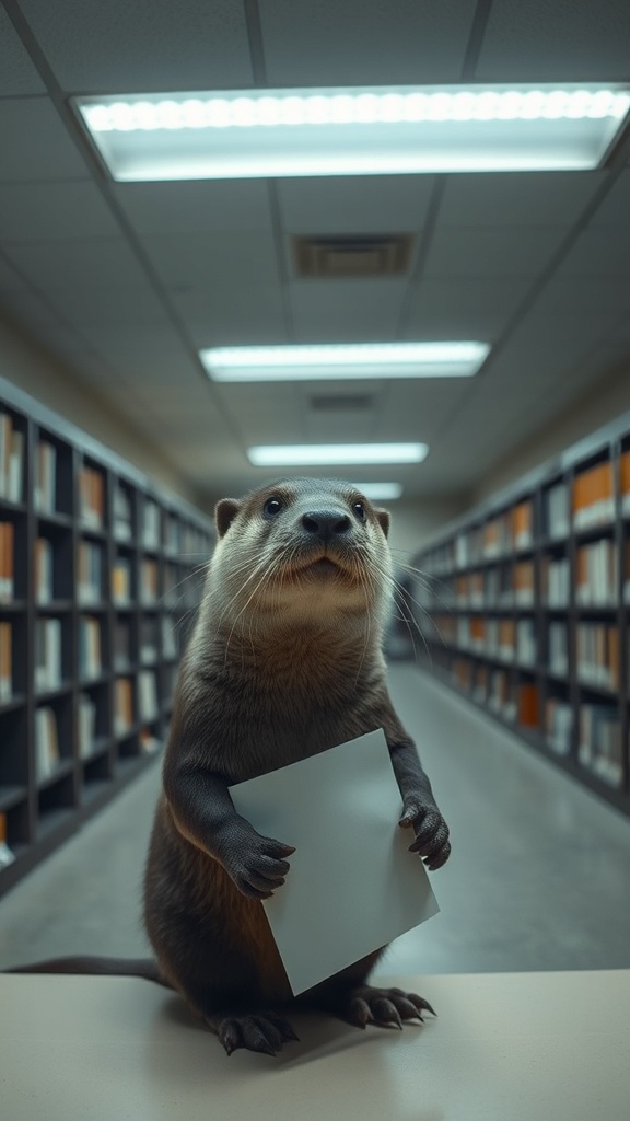 Otter Working As An Archivist
