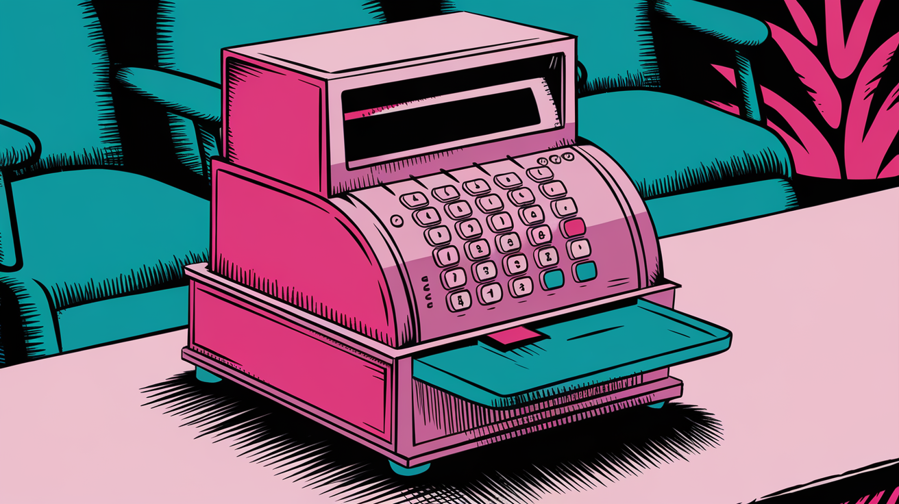 Cash-register Found In A Lobby-of-a-regional-bank Where It Does Not Belong