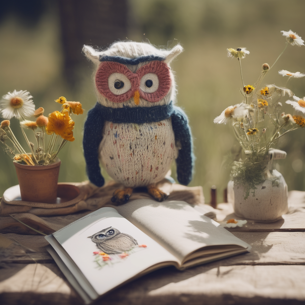 Owl Reading A Polaroid-camera