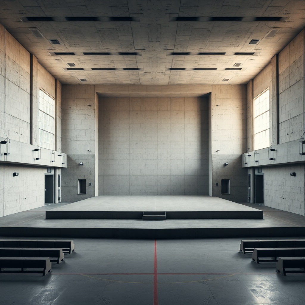 Postcard From A School-gymnasium-stage That Is Not Real