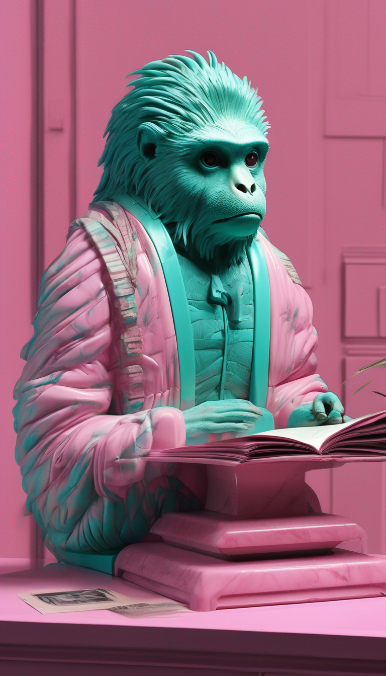 Marmoset Reading A Microfilm-reader