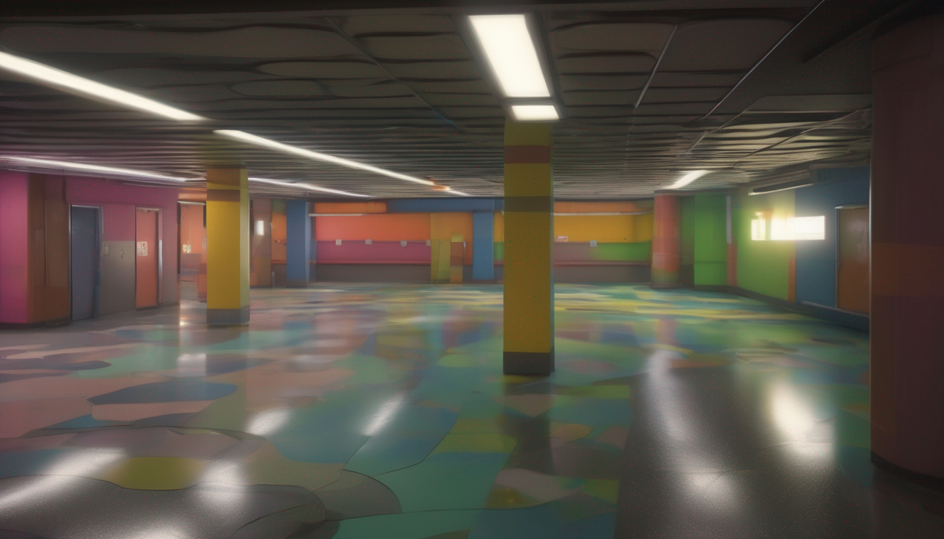 Hospitality Room Of A Parking-garage-stairwell