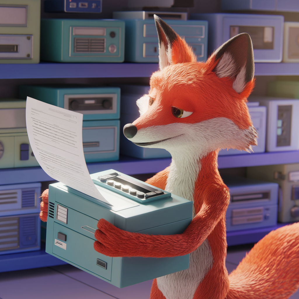 Fox Reading A Fax-machine