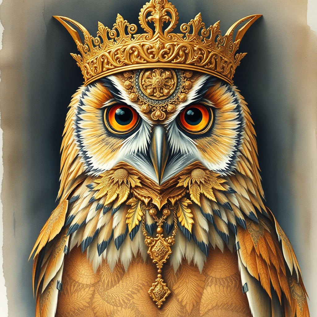 The Owl Crowned for Silence