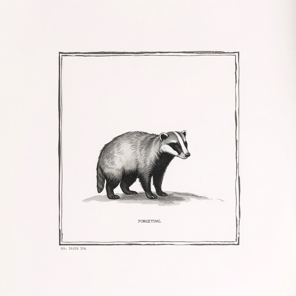 Badger Captured In The Act Of Forgetting