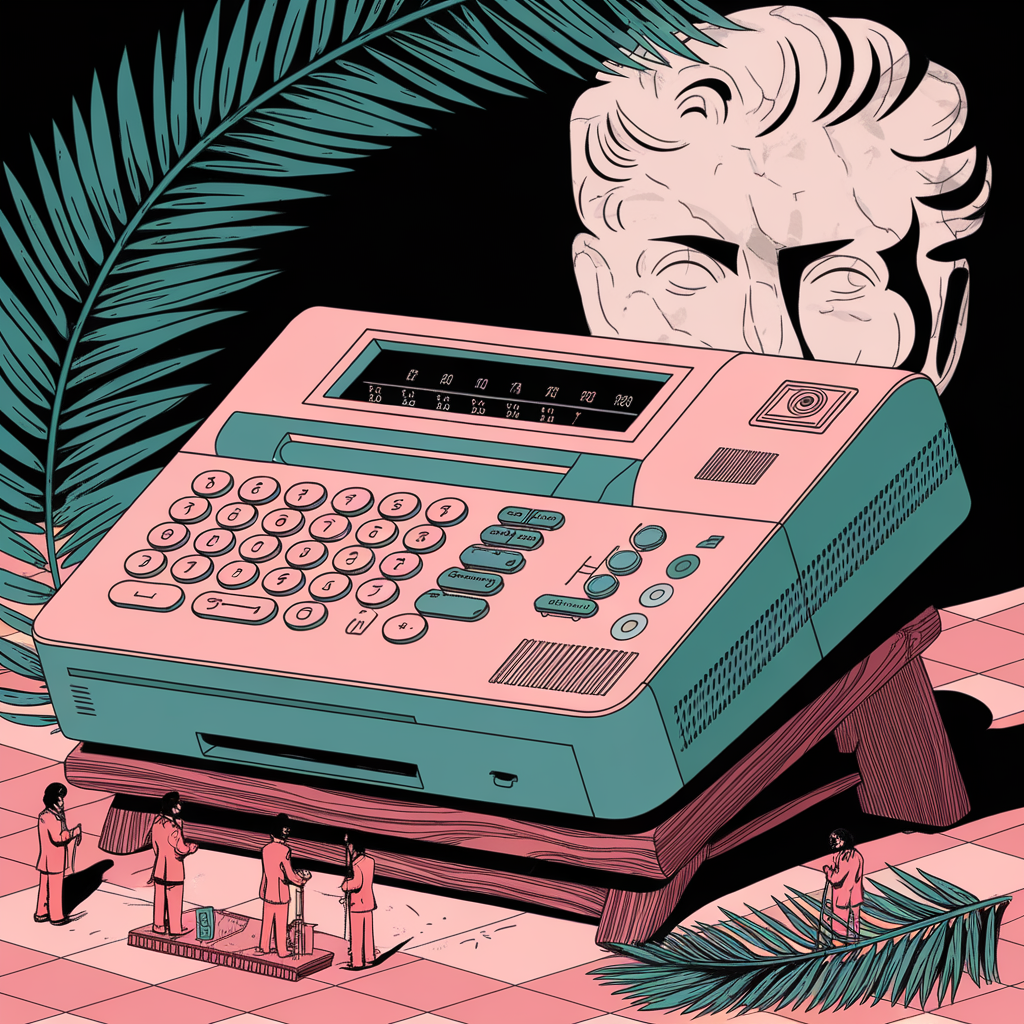 Fax-machine That Has Been Given A Small, Dignified Ceremony