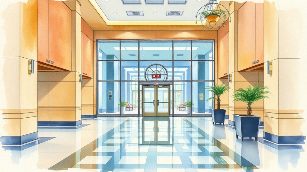 Lobby-of-a-regional-bank At The-hour-after-it-rains