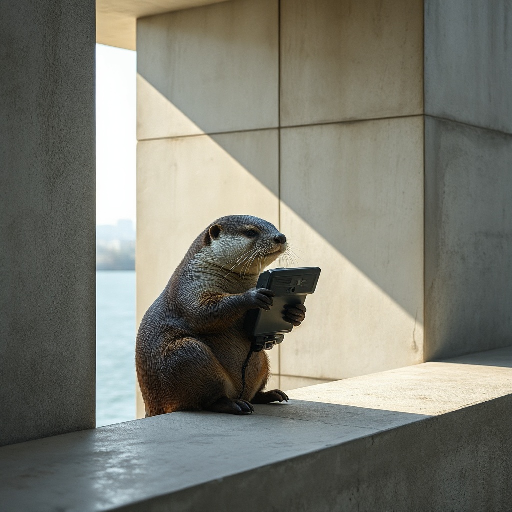 Otter Reading A Dictaphone